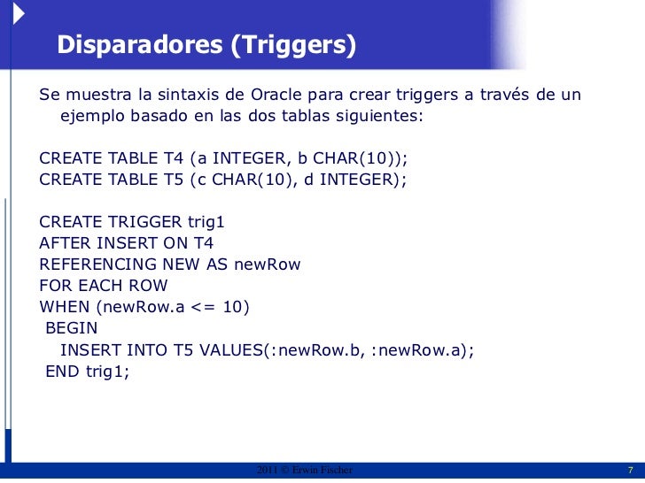 disparadores oracle